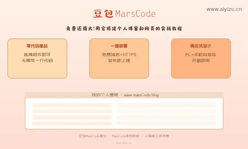 豆包MarsCode零代码建站教程封面-MarsCode使用教程