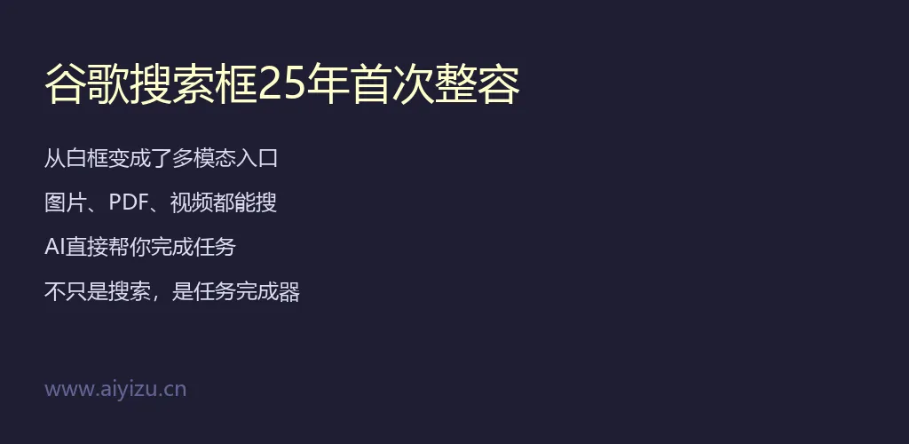 谷歌搜索框25年首次升级